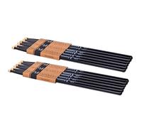 Vaisoeny Bacchette per batteria laccate 5A classiche in legno di acero duro, 6 paia di bacchette per bambini e adulti, accessori professionali a percussione per strumenti musicali (nero)