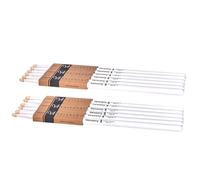 Vaisoeny Bacchette per batteria laccate 5A classiche in legno di acero duro, 6 paia di bacchette per bambini e adulti, accessori professionali a percussione per strumenti musicali (bianco)