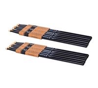 Vaisoeny Bacchette per batteria, laccate 7A, classiche, in legno di acero duro, 6 paia di bacchette per bambini e adulti, accessori professionali a percussione per strumenti musicali (nero)
