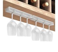 Vaisoeny Porta bicchieri da vino, 2 pezzi, porta bicchieri da vino, da appendere, porta bicchieri da vino sotto l'armadio, mensola da appendere, organizer per bar, armadio, cucina (bianco)