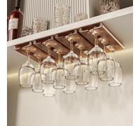 Vaisoeny Porta bicchieri sospesi, confezione da 4 porta calici sottopensile, portabicchieri traslucido, portabicchieri, organizer per cucina e bar (Ambra)