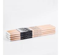 Vaisoeny Set di bacchette per batteria 5A, con punta in nylon, per batteria acustica o batteria elettronica, con punta ovale in nylon, per batteristi e principianti (12 paia)