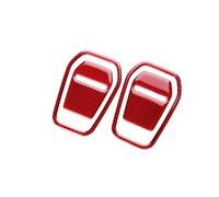 VAJDRTOA Adesivo in fibra di carbonio compatibile con Mustang GT Dark Horse EcoBoost 2024 2025 LHD RHD, decorazione for maniglia del sedile auto, finiture interne(Red Carbon)