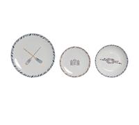 VAJILLA SET 18 PORCELANA 27X27X2,5 SALITRE AZUL