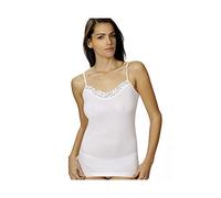 VAJOLET Canotta filo di scozia donna spalla stretta art.SS 5154-3, Bianco