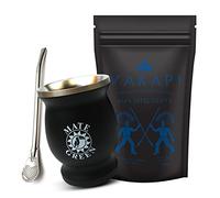 Vakapi Yerba Mate Green Set, Mas Inteligente 500 g, tazza termica in acciaio inox da 230 ml con Bombilla, Mate Tee con Ginseng, tazza da tè, 700 g