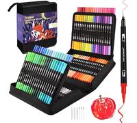 VAKKI 120 pennarelli a doppia punta, pennello in feltro per adulti e bambini, penna da disegno per pittura, scrittura, disegno, schizzo