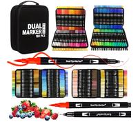 VAKKI Set di 168 pennarelli a doppia punta per pittura, scrittura, disegno e schizzo