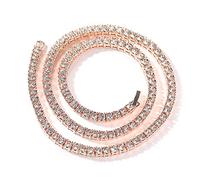 VAKTWPDLY 4MM Elegante collana a catena tennis multicolore per le donne - 18K placcato oro arcobaleno Cubic Zirconia gioielli Hip hop tennis collana girocollo per uomini donne