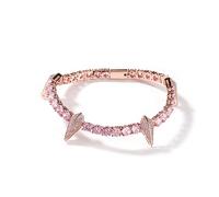VAKTWPDLY Elegante bracciale tennis multicolore da 4 mm con denti e artigli per donna - Gioiello in zirconi placcato oro 18 carati, collana girocollo a catena tennis in stile hip hop per uomo e donna