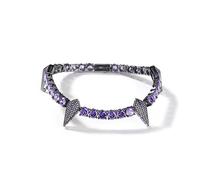 VAKTWPDLY Elegante bracciale tennis multicolore da 4 mm con denti e artigli per donna - Gioiello in zirconi placcato oro 18 carati, collana girocollo a catena tennis in stile hip hop per uomo e donna