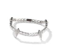 VAKTWPDLY Elegante bracciale tennis multicolore da 4 mm con denti e artigli per donna - Gioiello in zirconi placcato oro 18 carati, collana girocollo a catena tennis in stile hip hop per uomo e donna