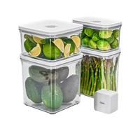 VAKUEN Set di contenitori ermetici per alimenti e macchina sottovuoto di alta qualità, set di 4 contenitori con sigillante, 100% a prova di perdite, mantiene il cibo fresco fino a 5 volte più a lungo