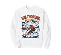 Val Thorens Francia Sci Retro Montagna Grafica Felpa