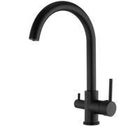 VALAZ Rubinetto Cucina 3 Vie Osmosi Nero Opaco | Rubinetto Lavello Cucina | Alta Pressione, Girevole a 360°, Risparmio Idrico, Installazione Veloce | Acciaio inossidabile, Serie Amazonas