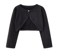 Valcatch Ragazze Cardigan Lavorato A Maglia Bambini Manica Lunga Scrollata di Spalle Cotone Un Bottone Bolero Maglione Vestito Bambino Cappotto Maglieria per Festa di Nozze Balletto età 2-10 Anni