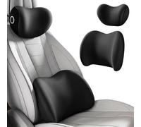 VALCLA Cuscino Lombare e Poggiatesta Auto per Buick Park Avenue 3. Generation 2007-2012, Supporto Collo e Schiena Traspirante, Cuscino Sedile Auto Anti-Pieghe Comfort Guida,A Black