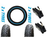 Valco Runabout,Phil & Teds Sport 31.8cm 2 X Carrozzina 2 Pneumatici & 2 Tubi Blu