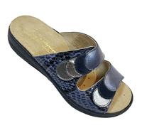 VALDADIGE CIABATTE Comfort DONNA sandali in pelle Tylor con doppio strappo e plantare sanitarie produzione qualità EU (tresor antracite, Sistema Taglie Calzature EU, Adulto, Donna, Numero, Media, 41)