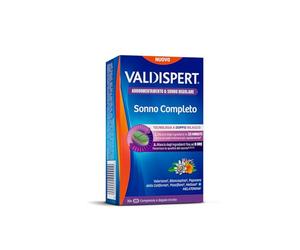 Valdispert Sonno Completo, 30 Compresse, Integratore Sonno con Melatonina | Valeriana, Passiflora, Biancospino e Papavero della California, Senza Glutine