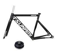 Valdoza Telaio Bici da Corsa in Lega di Alluminio 700C, Telaio Gravel Leggero con Forcella, Taglie 52/55 cm, Passaggio Interno dei Cavi, Movimento Centrale filettato BB68(Black,52cm)