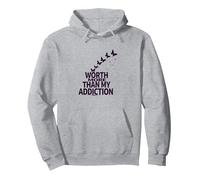 Vale più della mia Ispirazione per Il Recupero delle dipendenze Felpa con Cappuccio, Unisex per Adulti, Grigio Melange, L