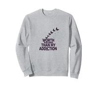 Vale più della mia Ispirazione per Il Recupero delle dipendenze Felpa, Unisex per Adulti, Grigio Melange, M