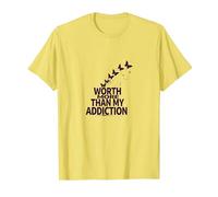 Vale più della mia Ispirazione per Il Recupero delle dipendenze Maglietta, Uomo, Limone, L