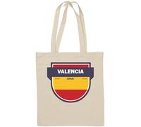 Valencia Spagna Bandiera Minimalista Art Cotone Naturale Tote Bag Bianco