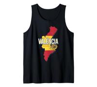 Valencia Spagna Mappa retrò Vintage Paella Souvenir Canotta