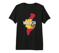Valencia Spagna Mappa retrò Vintage Paella Souvenir Maglietta Premium
