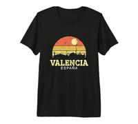 Valencia Vintage Camicia Orizzonte Città di Valencia Maglietta Premium