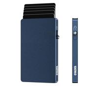 Valenta Porta carte in alluminio per MagSafe con espulsore per iPhone, fino a 7 carte, design minimalista, porta carte ultra sottile, protezione RFID, magnete extra forte, alluminio robusto, Blue