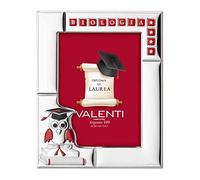 Valenti Argenti Portafoto Laurea con Gufo Portafortuna, Personalizzabile con letterine adesive
