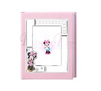Valenti & Co Album Fotografico Minnie in Pelle Rosa, 25x30 cm, con Cornice in Argento PVD, Dettagli 3D