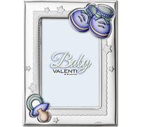 Valenti&CO. Cornice Bimbo B1358 9x13 O 13x18 in Laminato Argento PVD (Celeste) (Celeste, 9x13 cm)