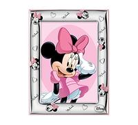 VALENTI & CO. D120 4LRA Disney Baby - Minnie Mouse - Cornice Porta Foto da Tavolo in Argento per Neonato e Bambina, 13x18 cm