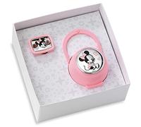 VALENTI & CO. Disney Clip Ciuccio, Catenella Portaciuccio Con Box In Argento - Ideale Come Regalo Per Nascita Neonato O Battesimo, Rosa, One size