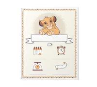 VALENTI & CO. Disney Re Leone Quadro Nascita in Legno 20x25 cm | ricordo con data, ora, peso e lunghezza del neonato, personalizzabile col nome, regalo battesimo, formato 20x25 cm