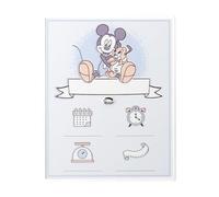 VALENTI & CO. Disney Topolino Quadro Nascita in Legno 20x25 cm | ricordo con data, ora, peso e lunghezza del neonato, personalizzabile col nome, regalo battesimo, formato 20x25 cm