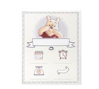VALENTI & CO. Disney Winnie The Pooh Quadro Nascita in Legno 20x25 cm | ricordo con data, ora, peso e lunghezza del neonato, foglia argento, personalizzabile col nome, regalo battesimo