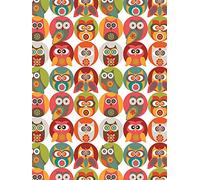 Valentina Ramos - Stampa su tela, motivo: gufi, 40 x 50 cm, in poliestere, multicolore, 40 x 50 x 3,2 cm