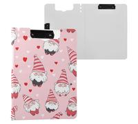 Valentine Carino Gnomi Rosa Appunti Cartella con Conservazione Due Clip Metallo Portapenne Clip Board con Copertina rigida Clipfolio Appaltatore Medico