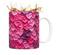 Valentine Coffee Cup - Ceramic, 3.74x3.74x3.15in Valentine Cup Easy-Clean | Eco-Friendly Heat-Resistant Design Romantic Ceramic Mug For Daily Coffee And Tea, Love Mug For Valentines Day, Anni