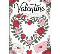 Valentine Coloring Book with Floral Hearts & Love-Inspired Objects