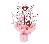 Valentine Flowers Bouquet Artificial - Berry Stems Heart Shaped Picks Romantic Decor | Artificial Floral Bouquet for Couples with Home, Wedding, Anniversaries, Living Room, Dining Table, Shelf Use