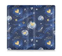 Valentine Giallo Blu Love Starry Sky Premium Leather Car Registrazione e Assicurazione Card Holder Prefetto Car Essentials Portafoglio per carte, documenti essenziali, patente di guida veicolo