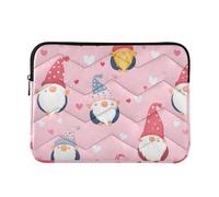 Valentine Gnomes - Custodia per computer portatile trapuntata morbida imbottita antiurto impermeabile per viaggi e lavoro, taglia M, colore: Rosa