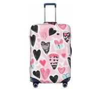 Valentine Love - Copertura per valigie con cuori, elastica, antigraffio, antipolvere, adatta per bagagli da 73 a 81 cm