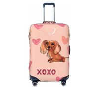 Valentine Love - Copertura protettiva per valigia, con grazioso cane, elastico, antigraffio, antipolvere, adatta per bagagli da 63 a 71 cm